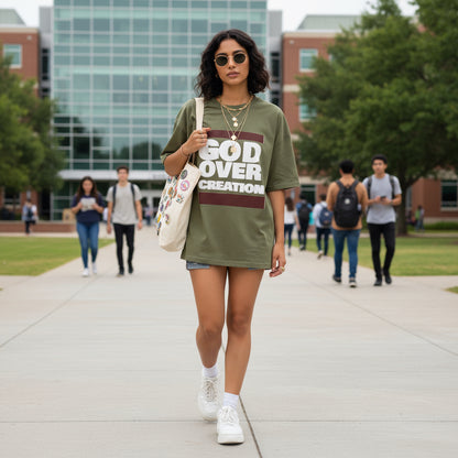 T-Shirt - Unisex Ultra Heavy Cotton Box Tee - God over Creation Printify