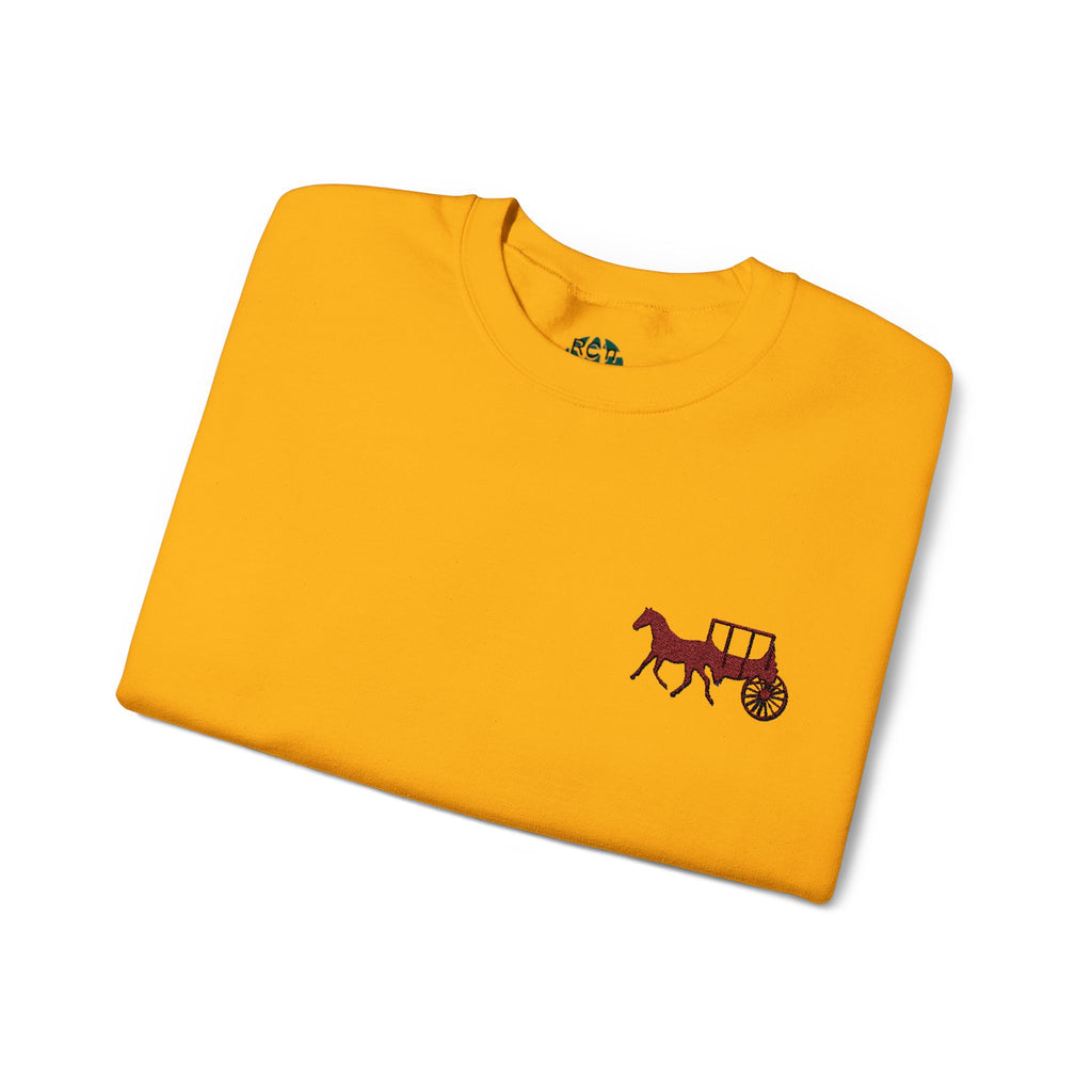 Rustic Horse & Buggy Crewneck Sweatshirt - Cozy Unisex Pullover for Barn Lovers