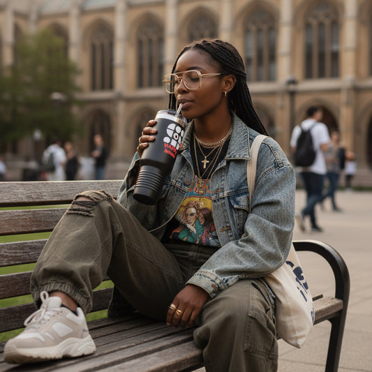 Travel Mug - 'Happy Xmas' Design Printify