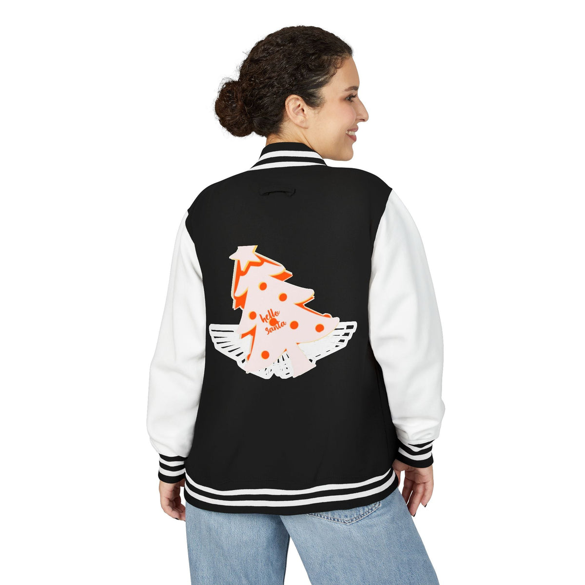 Letterman Jacket - 'hello santa' Design Printify