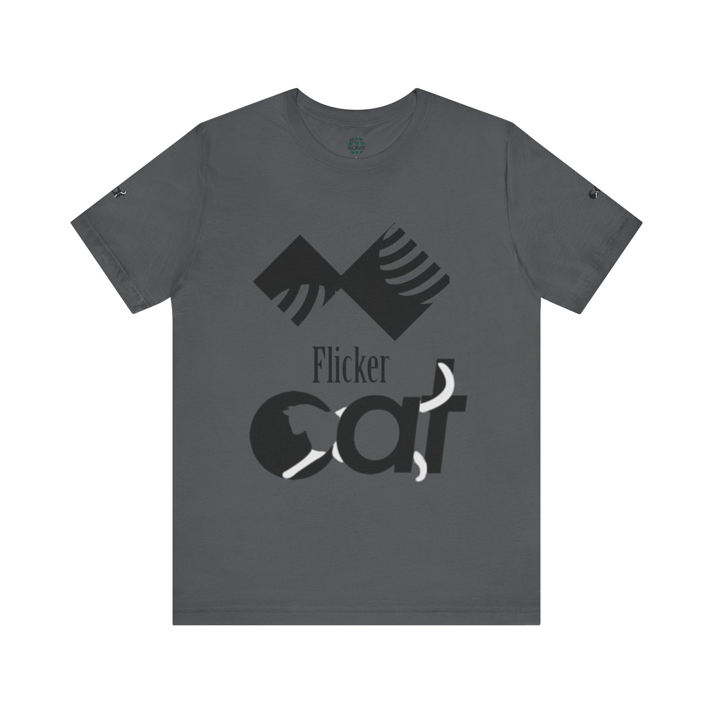 Flicker Cat Graphic Tee - Unisex Jersey Short Sleeve T-Shirt for Cat Lovers