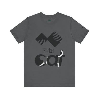 Flicker Cat Graphic Tee - Unisex Jersey Short Sleeve T-Shirt for Cat Lovers