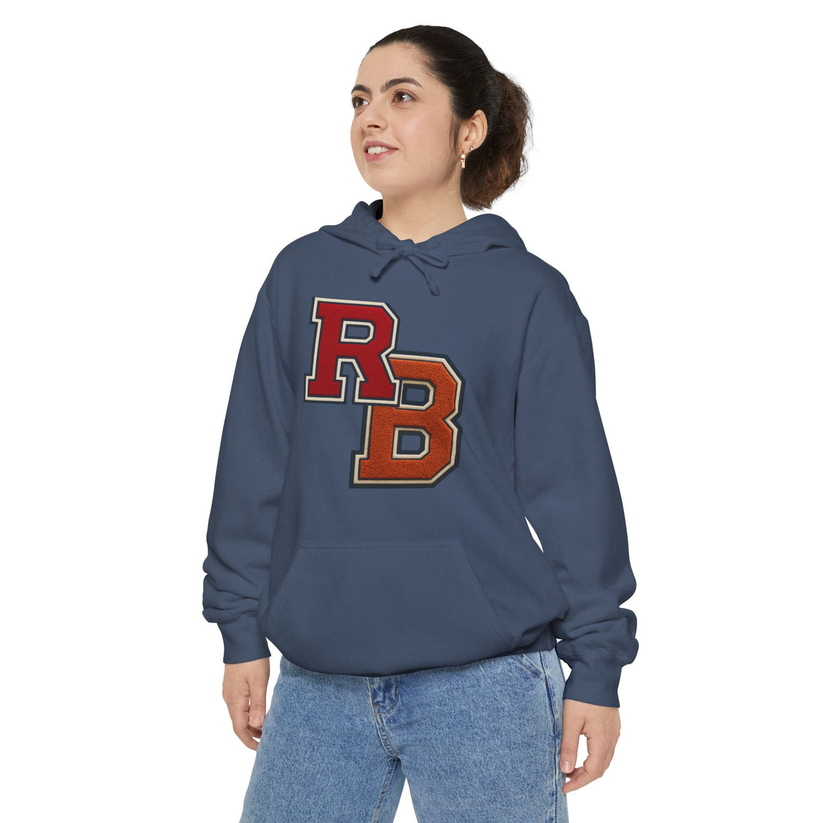Letterman RB Hoodie — Garment-Dyed Athletic Pullover Printify