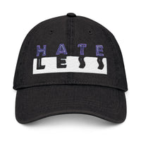 Embroidered Denim Hat - 'HATE LESS' Cap for Positive Vibes