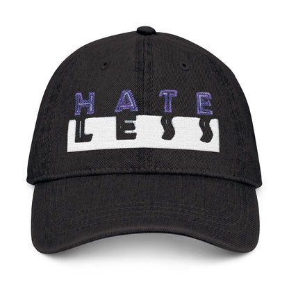 Embroidered Denim Hat - 'HATE LESS' Cap for Positive Vibes