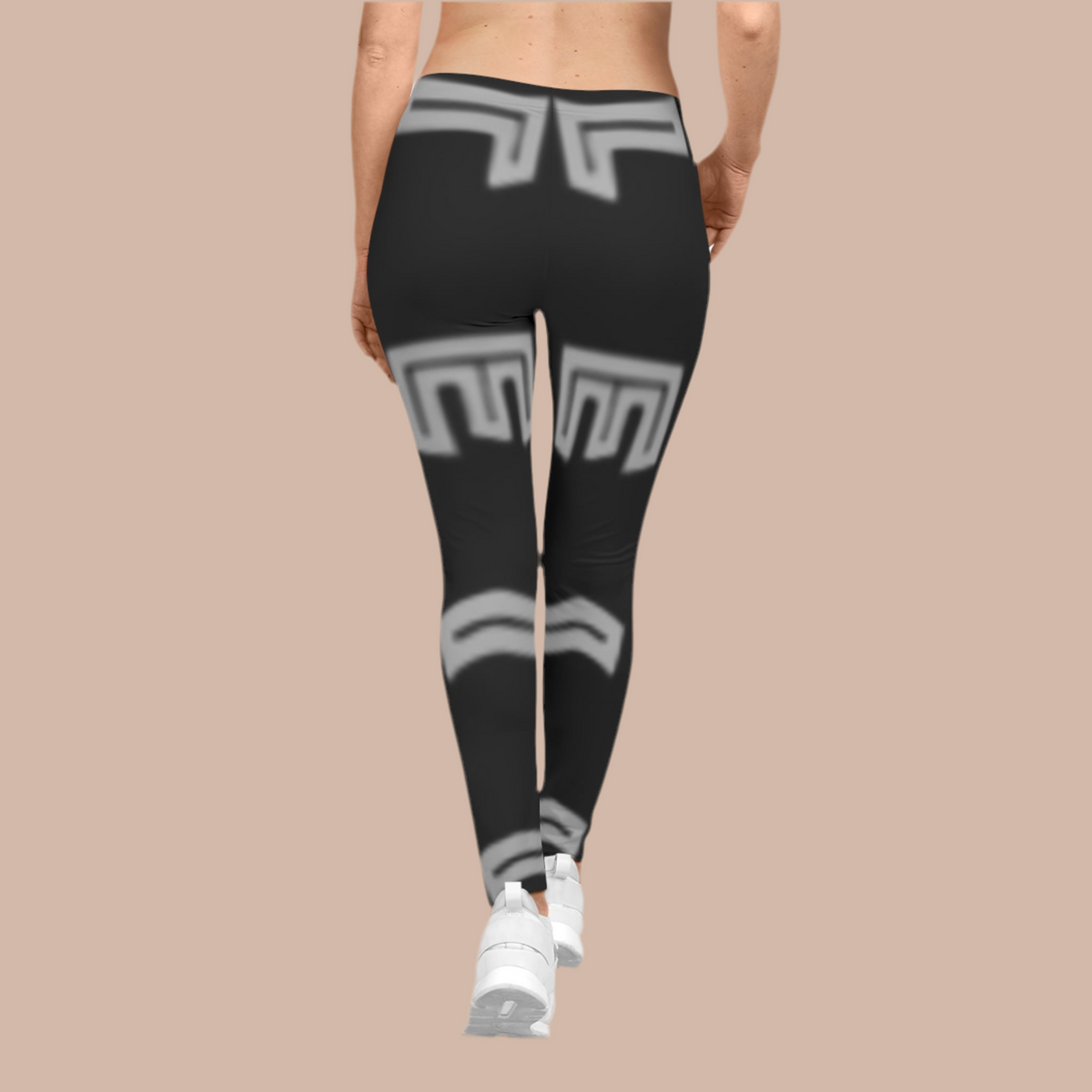 Stylish Women's Casual Leggings with Modern Graphic Design