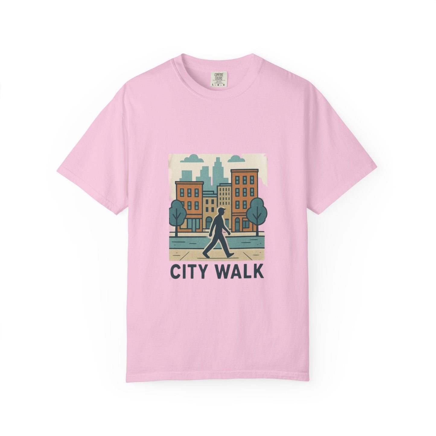 City Walk Unisex Garment-Dyed T-shirt, Urban Streetwear, Casual Fashion, Gift for City Lovers, Travel Enthusiast Apparel Printify