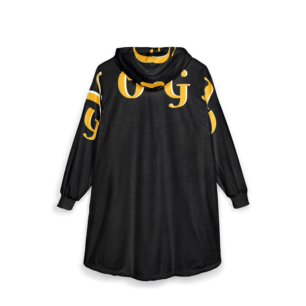 Cozy Unisex Hooded Blanket with Yoga Typography - Perfect for Relaxation and Lounging