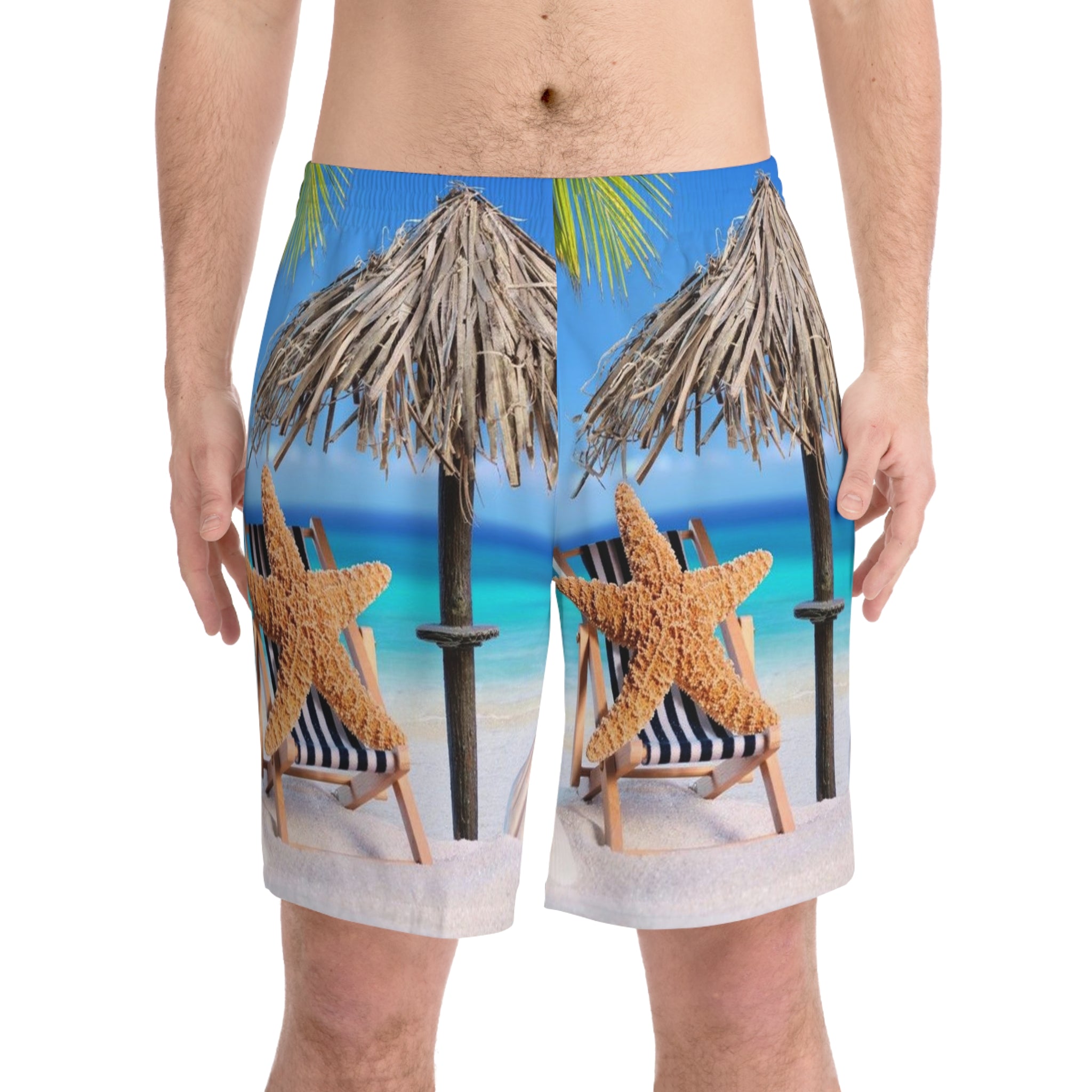 Men's Elastic Beach Shorts (AOP)
