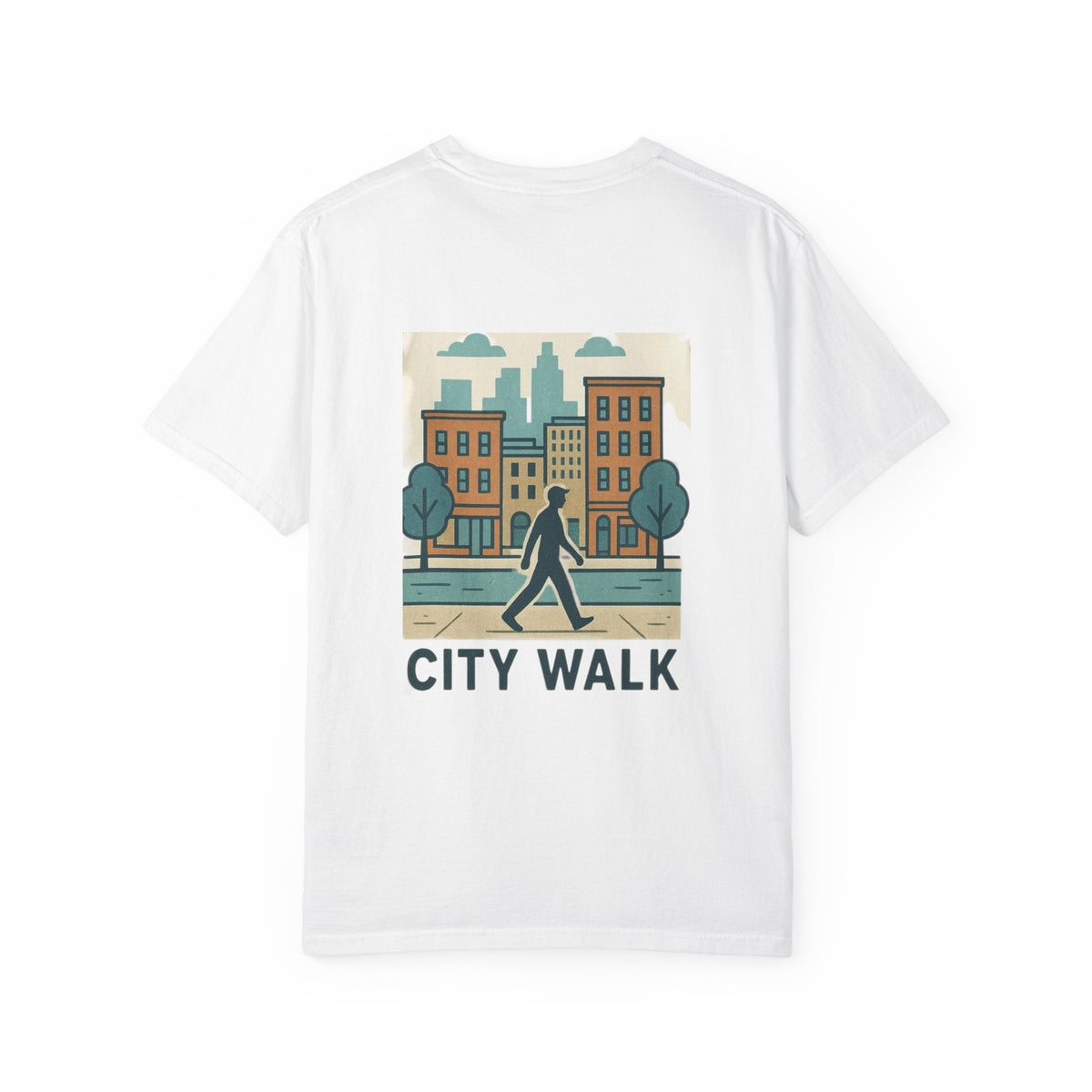City Walk Unisex Garment-Dyed T-shirt, Urban Streetwear, Casual Fashion, Gift for City Lovers, Travel Enthusiast Apparel Printify
