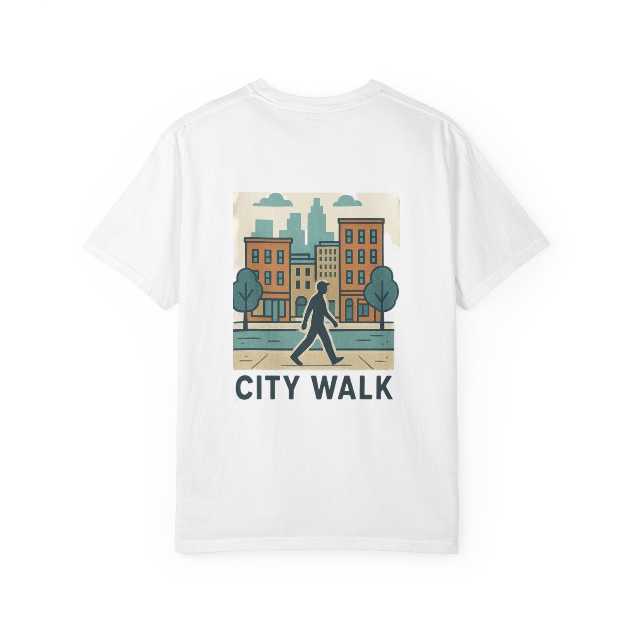 City Walk Unisex Garment-Dyed T-shirt, Urban Streetwear, Casual Fashion, Gift for City Lovers, Travel Enthusiast Apparel Printify