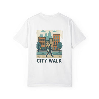 City Walk Unisex Garment-Dyed T-shirt, Urban Streetwear, Casual Fashion, Gift for City Lovers, Travel Enthusiast Apparel Printify