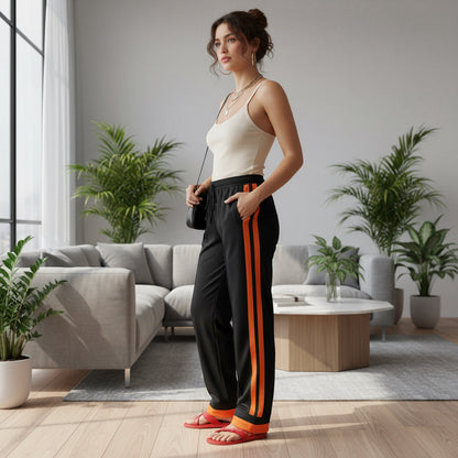 Men's Pajama Pants with Orange Trim Printify