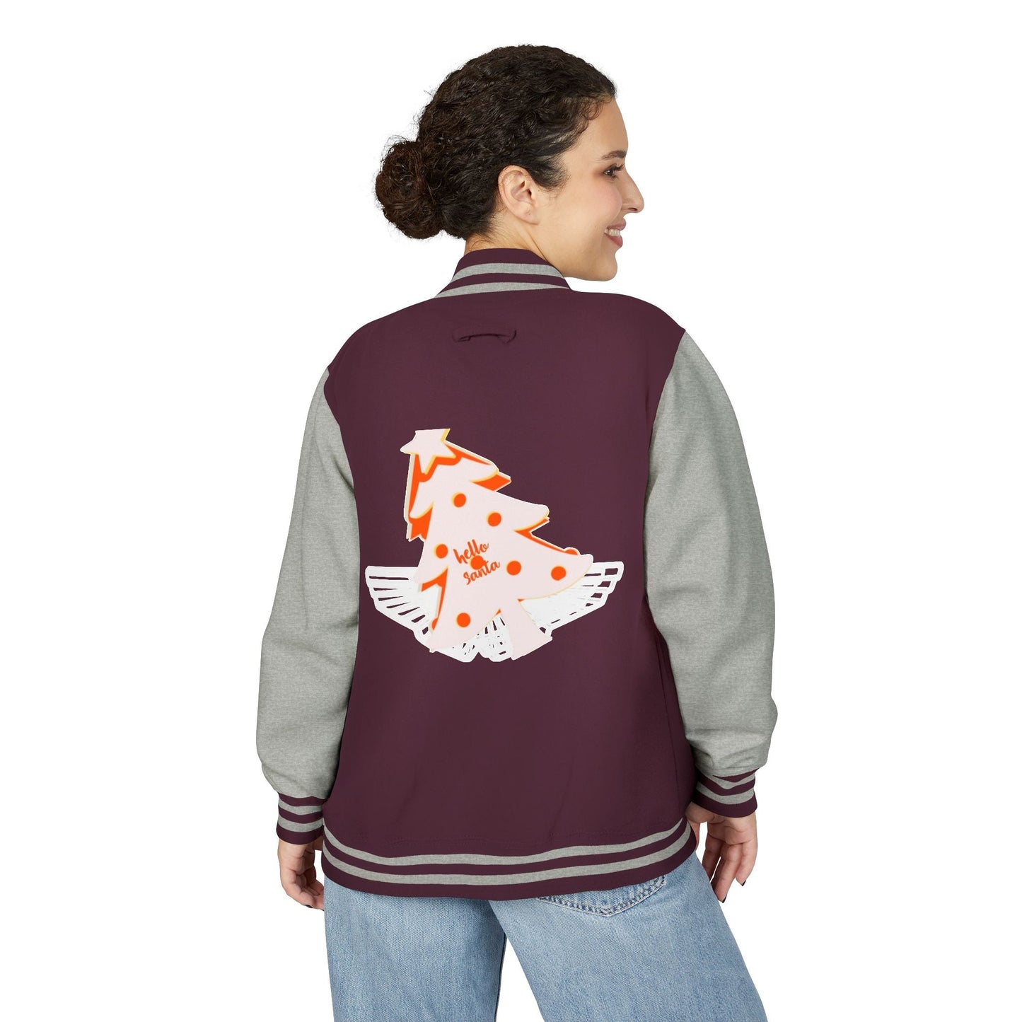 Letterman Jacket - 'hello santa' Design Printify