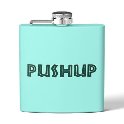 Personalized 6oz Stainless Steel Flask - Pushup Design
