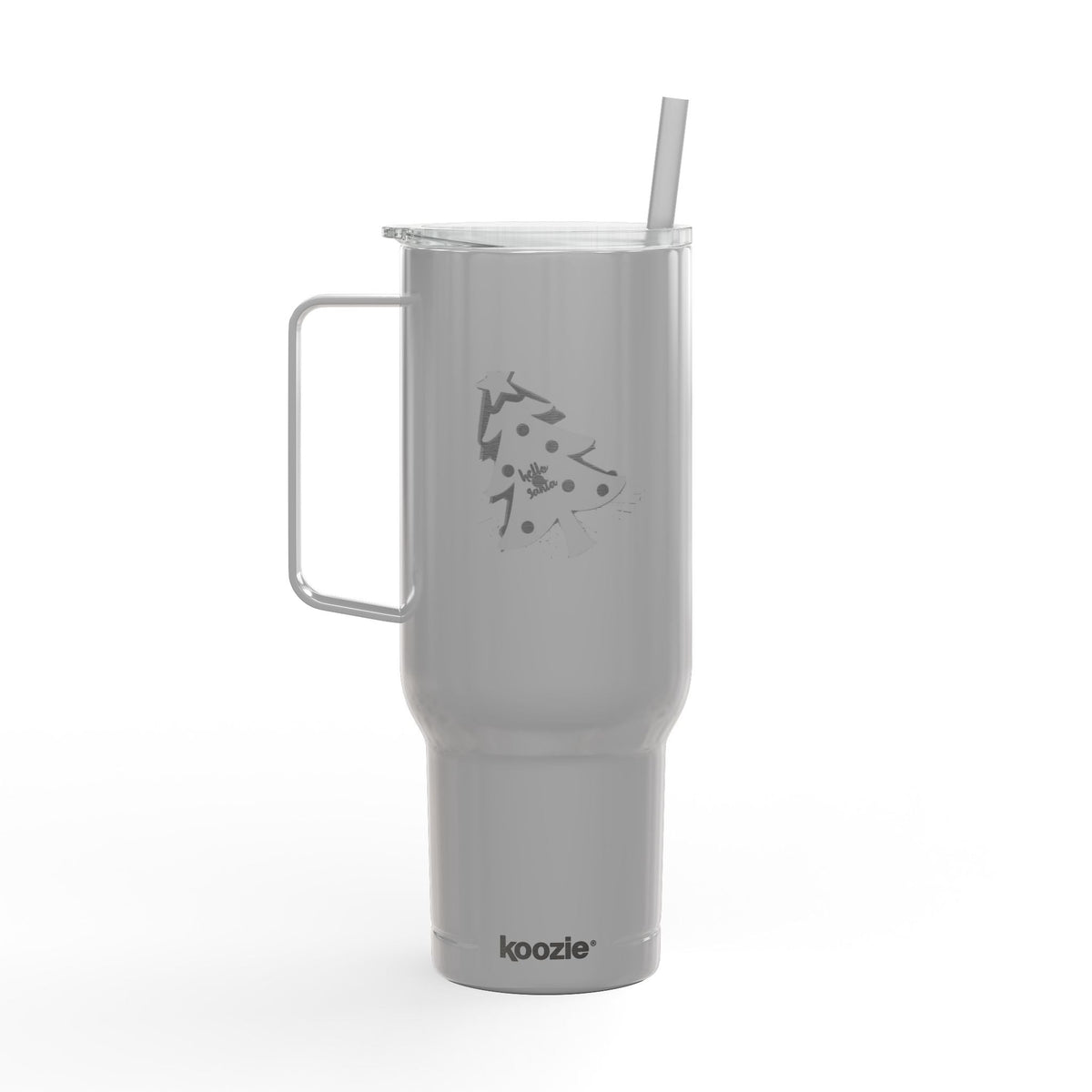 Tumbler with Lid, 40oz - 'Hello Santa' Engraved Design Printify