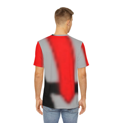 Polyester Tee - Stylish Red Tie Design for Casual Wear