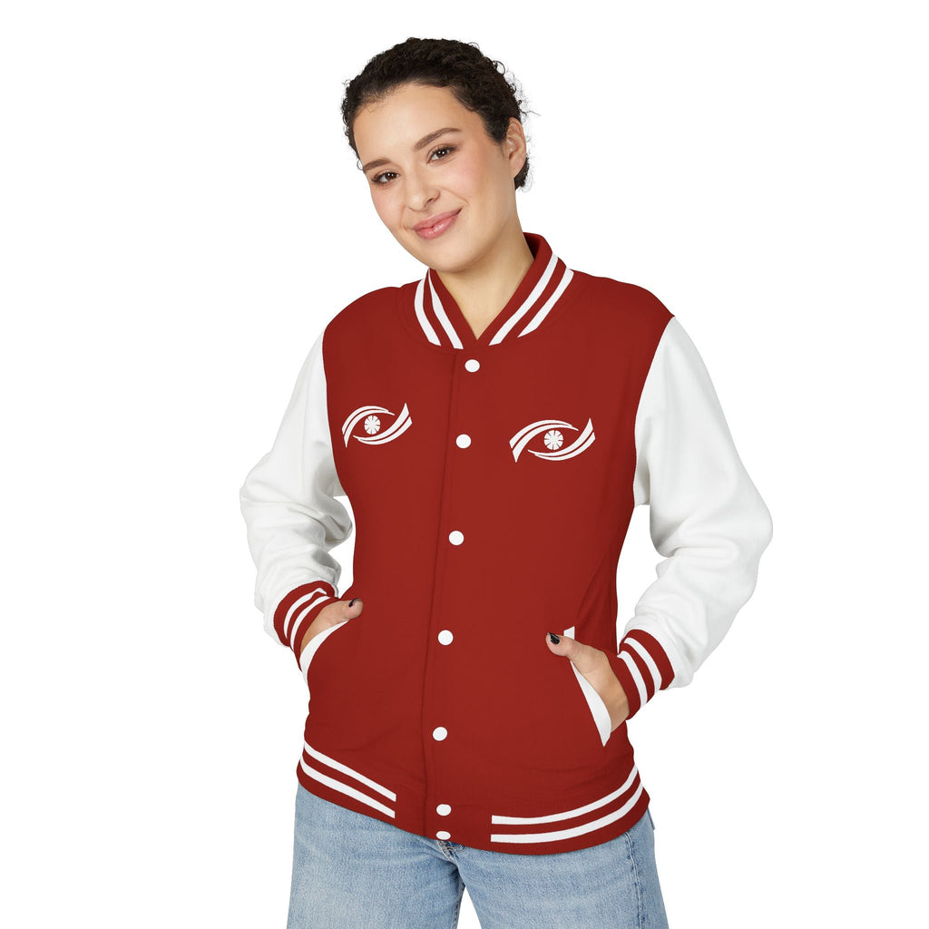 Unisex Heavyweight Letterman Jacket - Eyes Wide Open, Cozy Stylish Outerwear, Great for Game Days, Unique Gift for Teens, Trendy [...] Printify