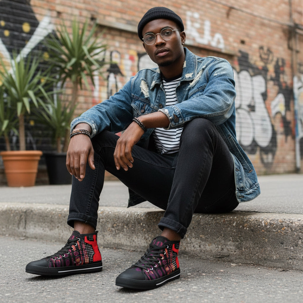 High Top Sneakers - Off To Gym Design Printify