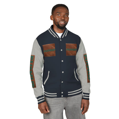 Unisex Heavyweight Letterman Jacket - Bold PUSHUP Design for Sporty Style Printify