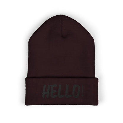 Hello! Classic Cuffed Beanie - Stylish Winter Hat for Trendsetters