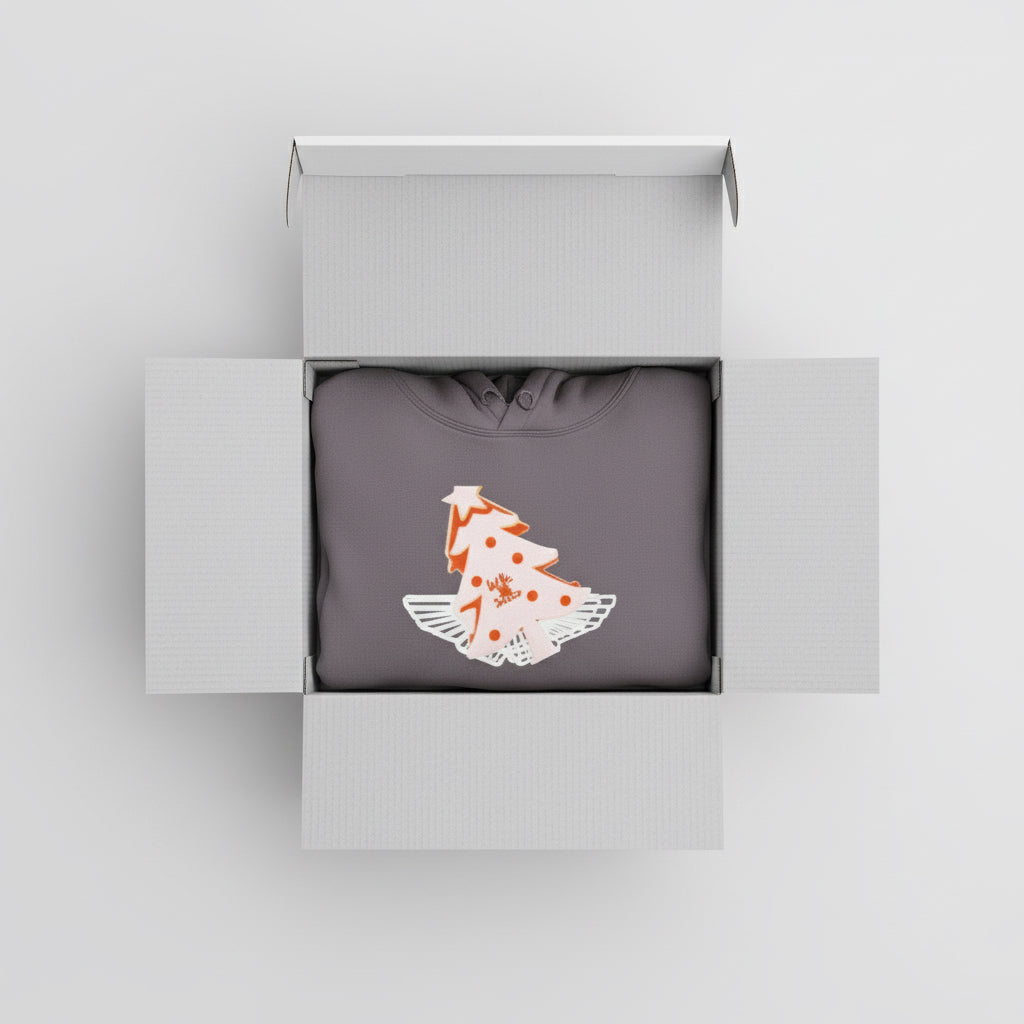 Cropped Hoodie with 'hello Santa' Design Printify