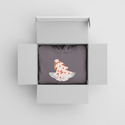 Cropped Hoodie with 'hello Santa' Design Printify