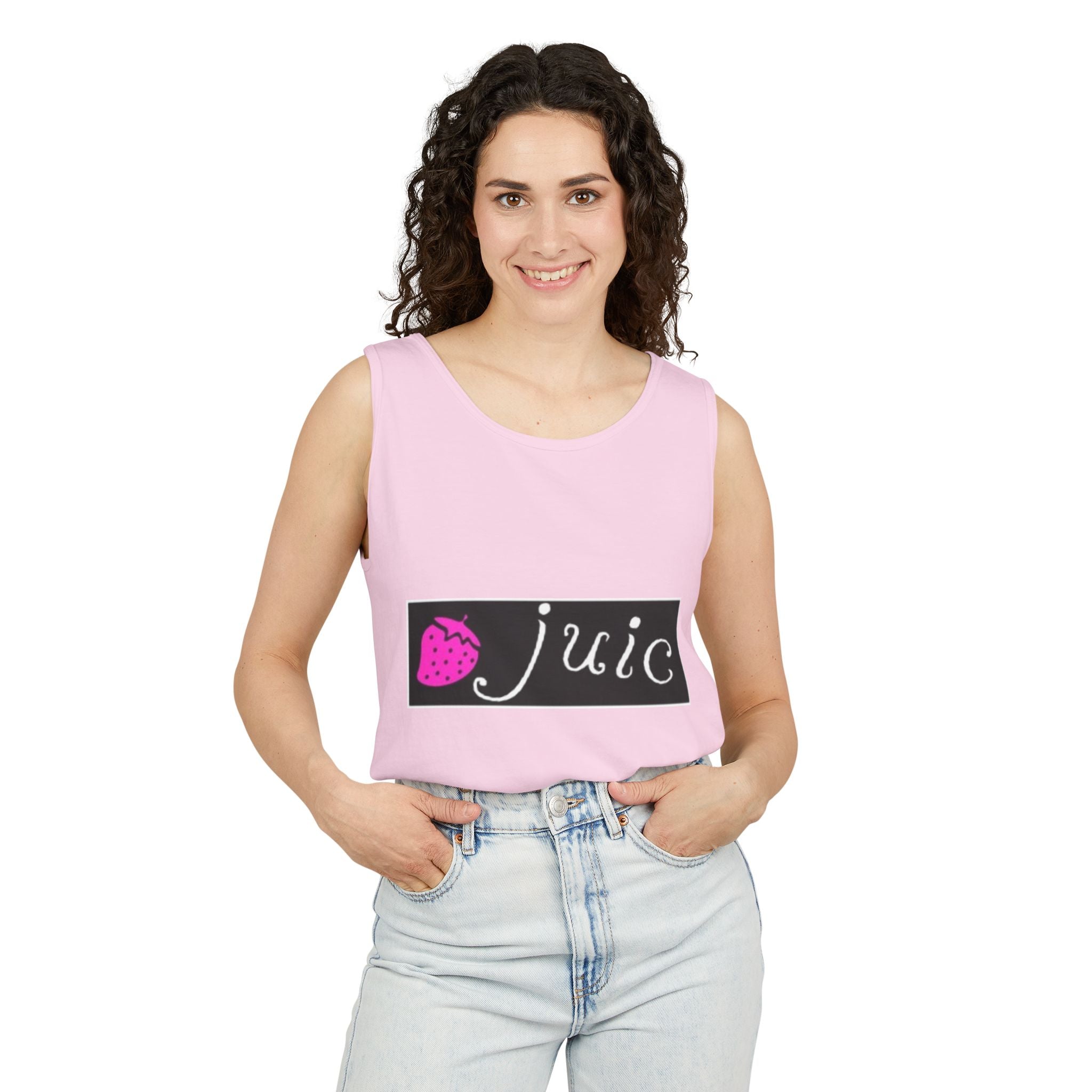 Juice-Themed Unisex Tank Top, Perfect for Summer Outings, Pool Parties, and Fruit Lovers