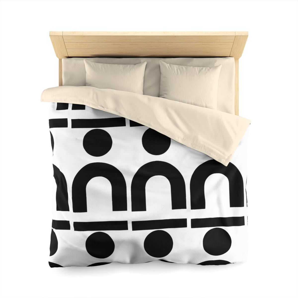 Modern Geometric Microfiber Duvet Cover, Minimalist Bedding, Home Decor, Contemporary Bedroom Accent, Gift for New Homeowners, Black [...] Printify