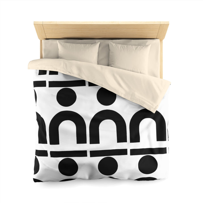 Modern Geometric Microfiber Duvet Cover, Minimalist Bedding, Home Decor, Contemporary Bedroom Accent, Gift for New Homeowners, Black [...] Printify