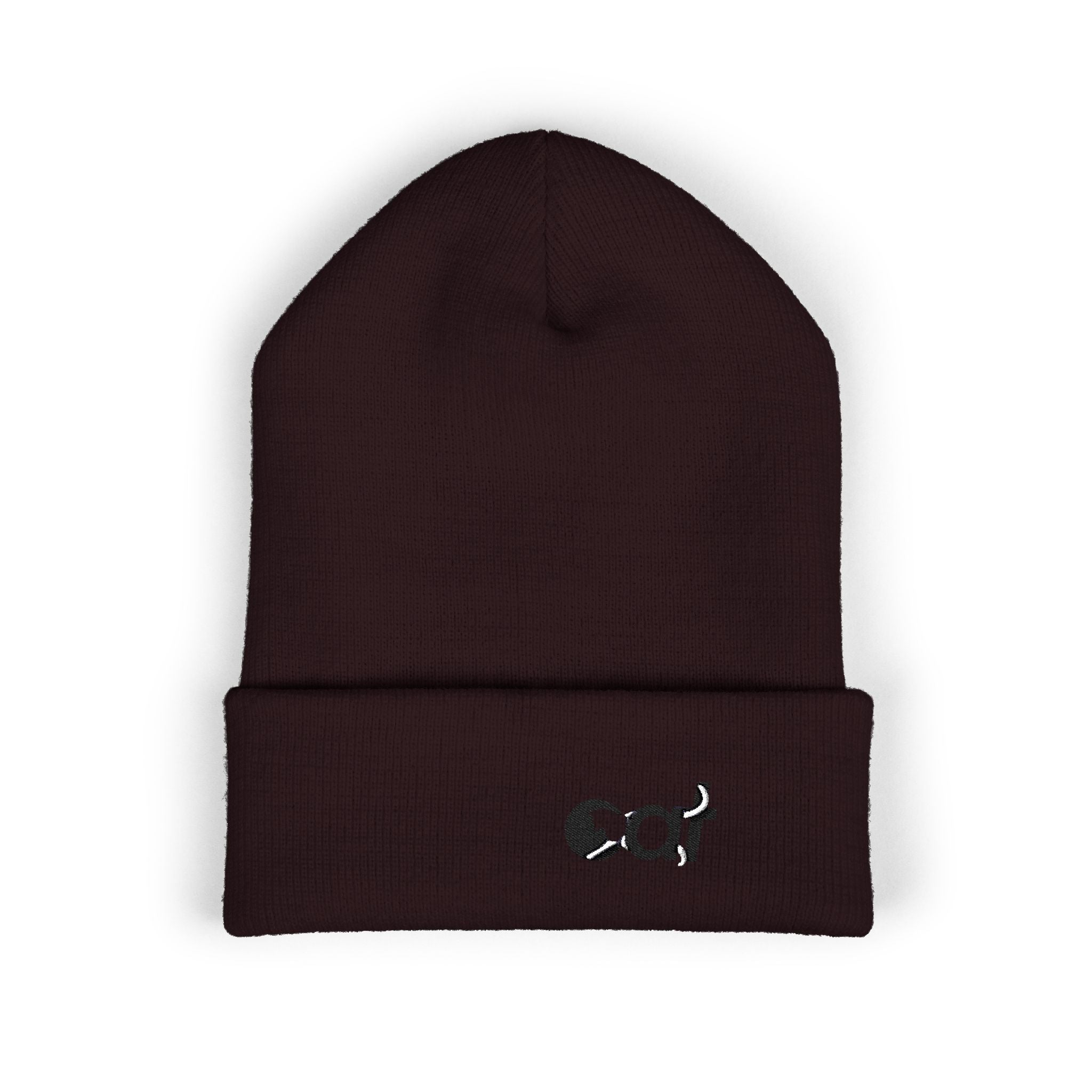 Beanie Hat Cat Design Embroidery