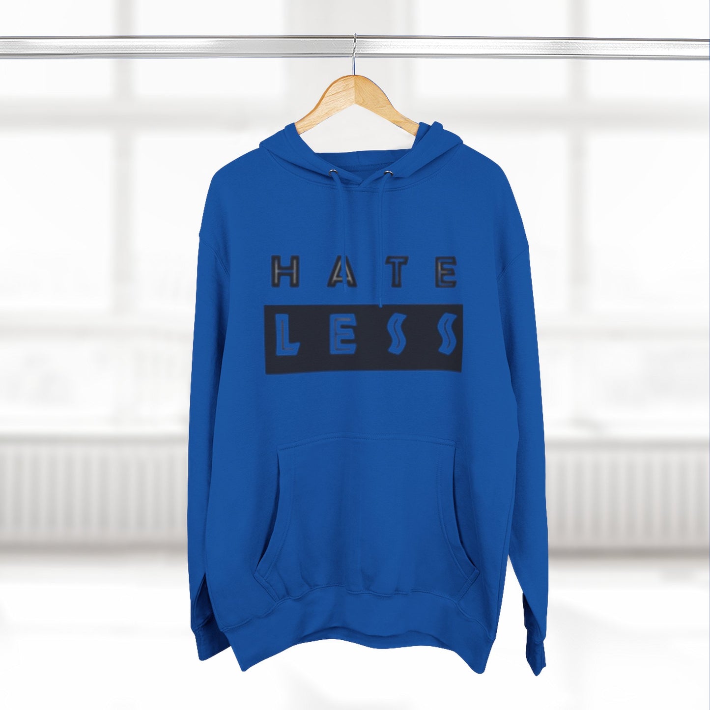 HATE LESS Three-Panel Fleece Hoodie - Comfortable, Inspirational Hoodie for Everyday Wear