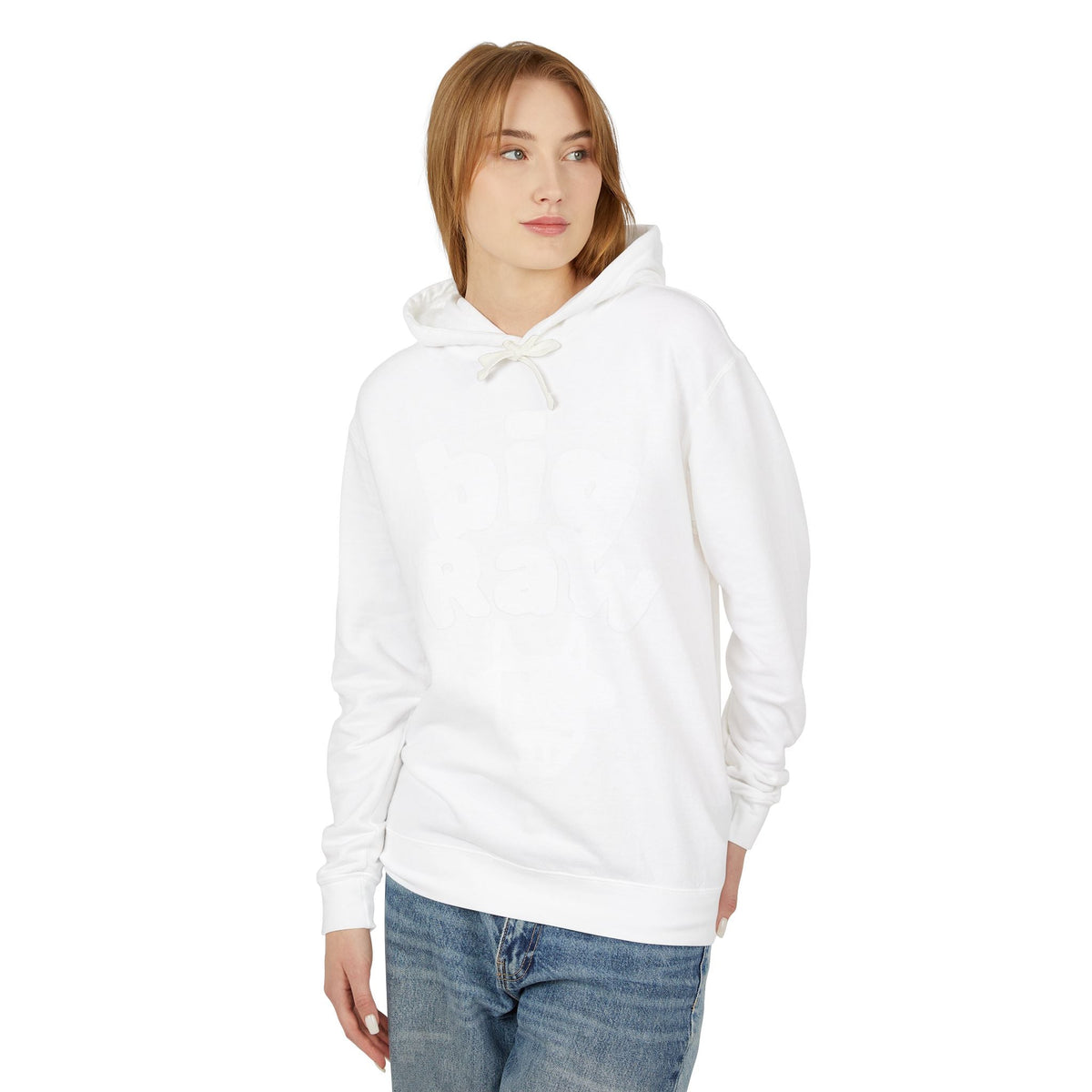 Big Raw Unisex Lightweight Hooded Sweatshirt - Cozy Casual Wear, Perfect for Everyday Use, Gift for Friends, Trendy Hoodie Printify