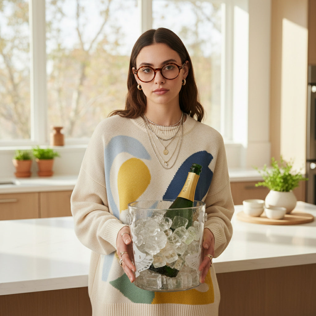 Festive Ice Bucket with Tongs Printify
