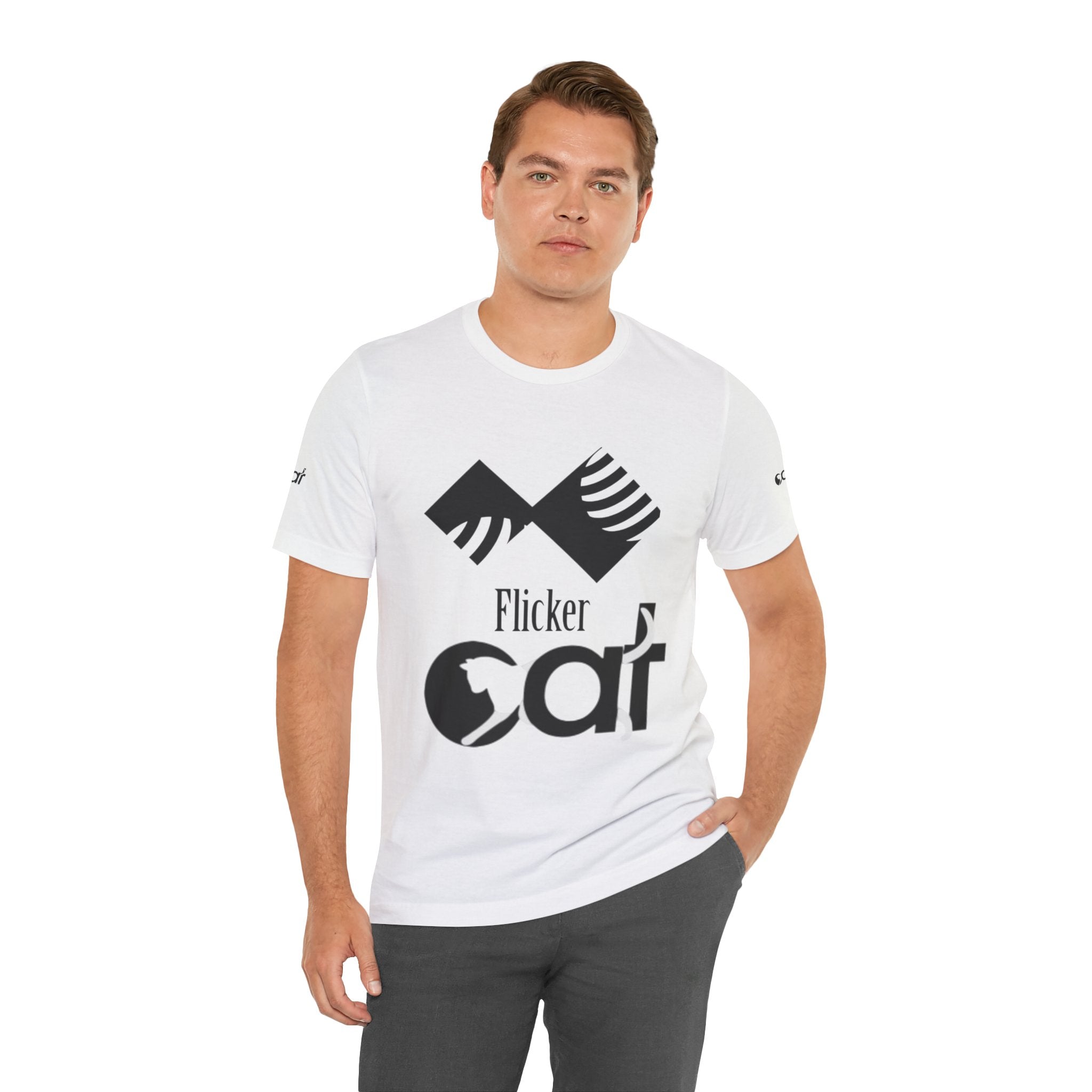 Flicker Cat Graphic Tee - Unisex Jersey Short Sleeve T-Shirt for Cat Lovers