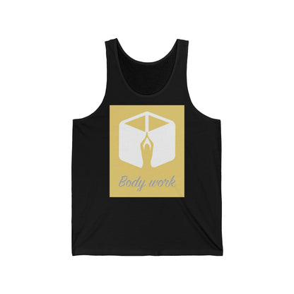 Unisex Jersey Tank Top - Body Work Design, Yoga Apparel, Fitness Gear, Workout Shirt, Gift for Health Enthusiasts