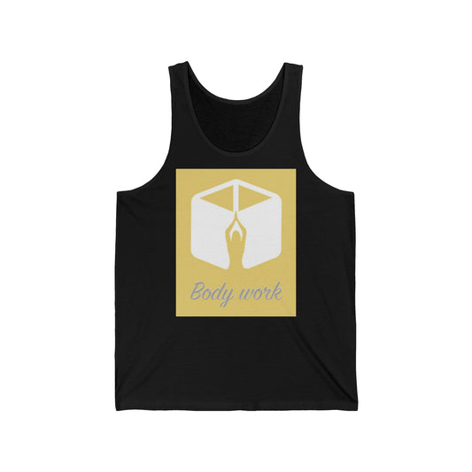 Unisex Jersey Tank Top - Body Work Design, Yoga Apparel, Fitness Gear, Workout Shirt, Gift for Health Enthusiasts