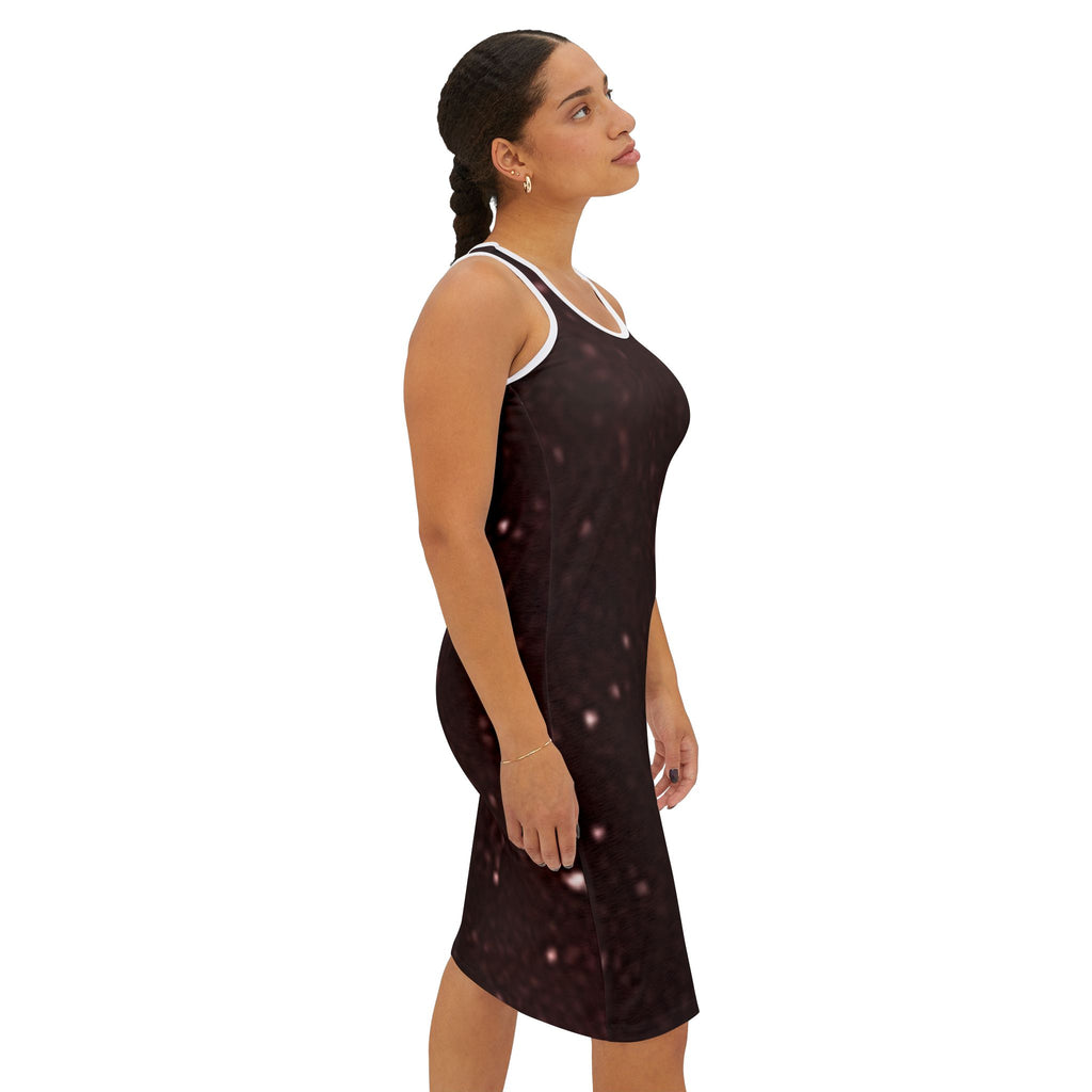 Glamorous Cosmic Racerback Dress, Women's Summer Dress, Stargazer AOP Dress, Casual Party Wear, Perfect for Festivals