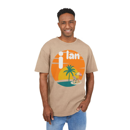 Oversize Tee Acid Washed Men's Graphic T-Shirt 'i lan'
