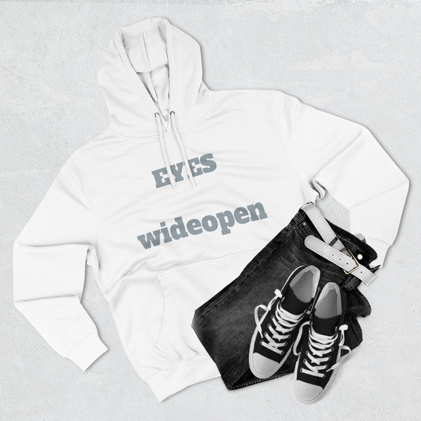 Eyes Wide Open Fleece Hoodie - Cozy Sweatshirt for Casual Wear, Gifts for Him/Her, Winter Wardrobe Essential, Unisex Hoodie, Relaxed Fit Printify