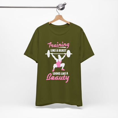 S’entraîner comme une bête ressemble à un tee-shirt unisexe de beauté 