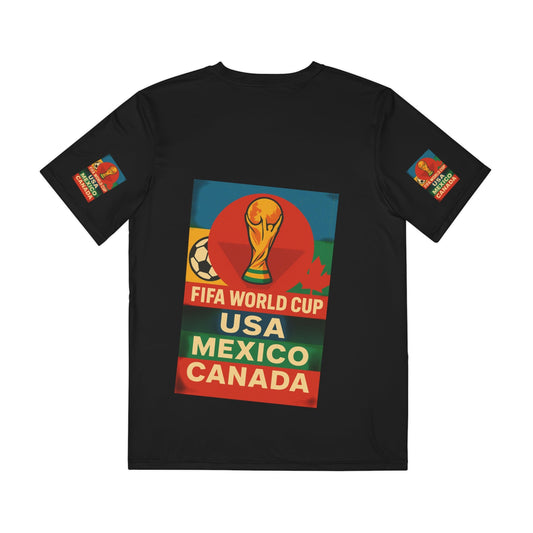 World Cup Celebration Tee, Men's Graphic Shirt, Sports Fan Apparel, Festival Wear, Soccer Lover Gift, USA Mexico Canada Printify
