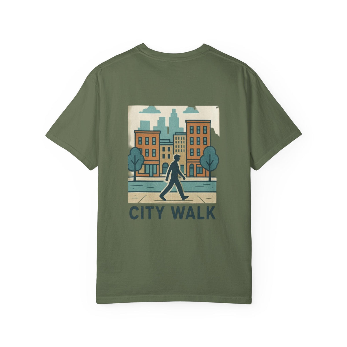 City Walk Unisex Garment-Dyed T-shirt, Urban Streetwear, Casual Fashion, Gift for City Lovers, Travel Enthusiast Apparel Printify