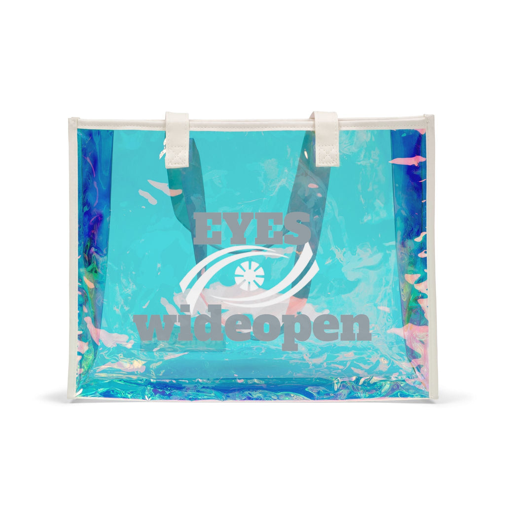 Holographic Beach Tote Bag, Iridescent Vacation Bag, Transparent Beach Purse, Summer Fun Essentials, Poolside Accessory Printify
