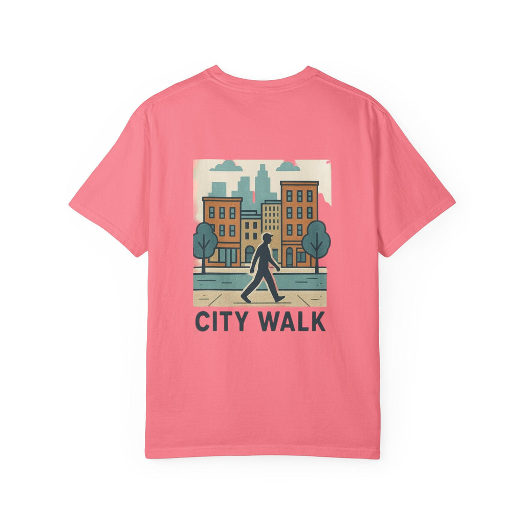 City Walk Unisex Garment-Dyed T-shirt, Urban Streetwear, Casual Fashion, Gift for City Lovers, Travel Enthusiast Apparel Printify