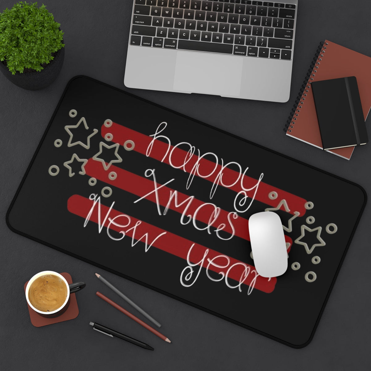 Happy Xmas & New Year Desk Mat Printify
