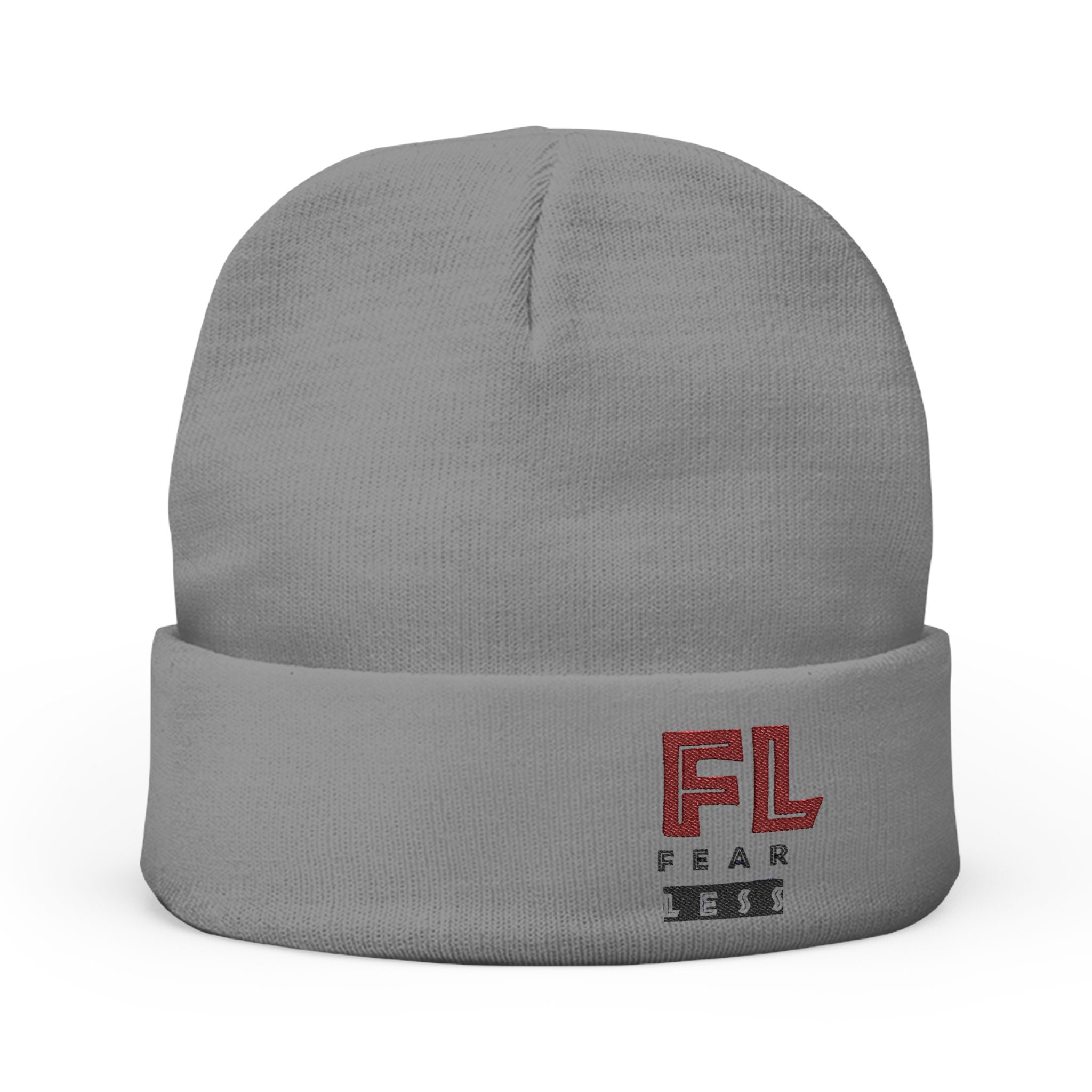 Fearless Embroidered Knit Beanie - Stylish Winter Hat for Cozy Comfort