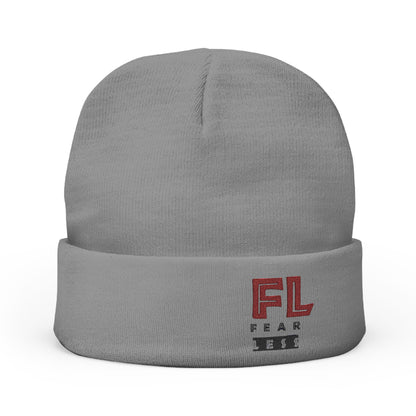 Fearless Embroidered Knit Beanie - Stylish Winter Hat for Cozy Comfort