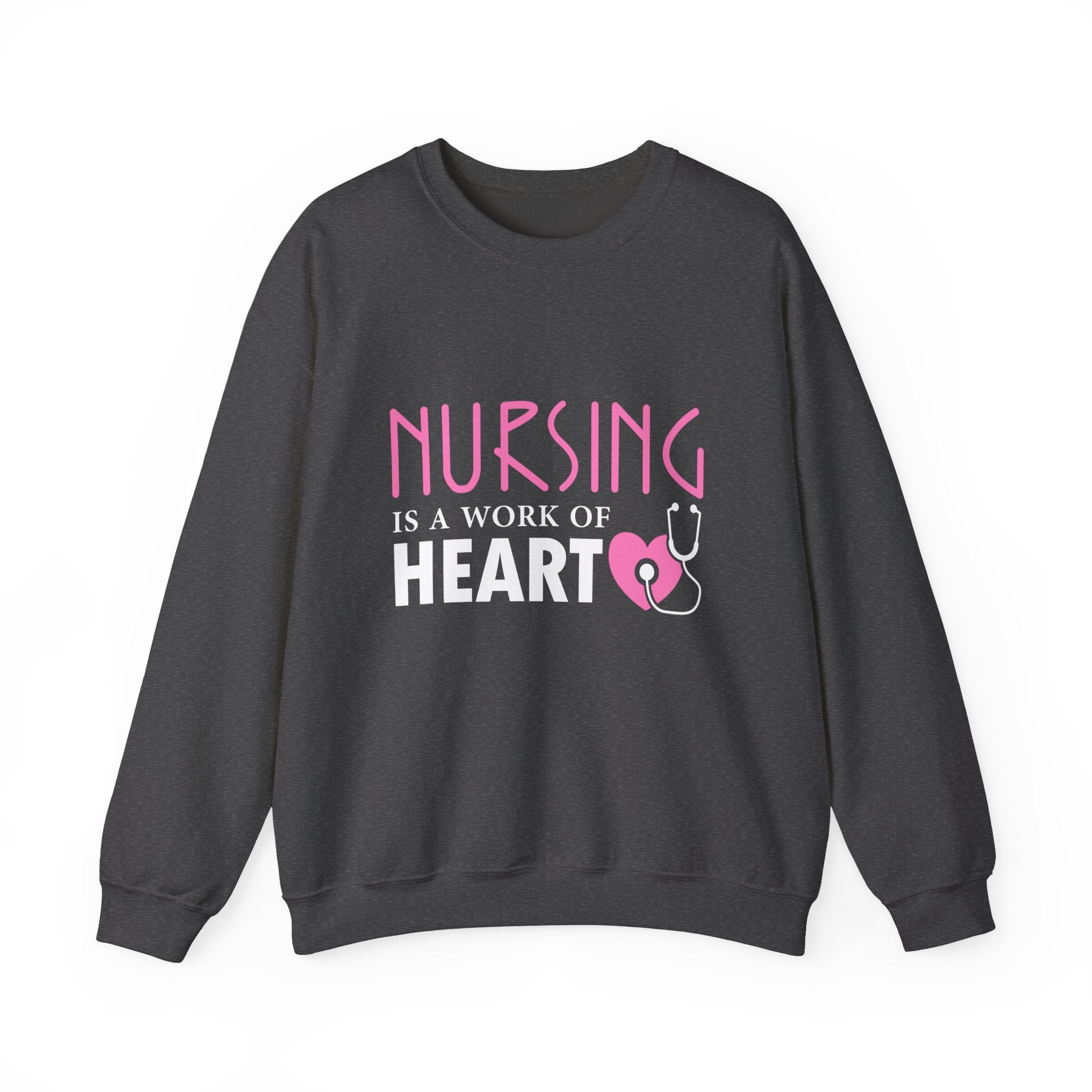 Nursing Is A Work Of Heart Unisex Sweatshirt Printify