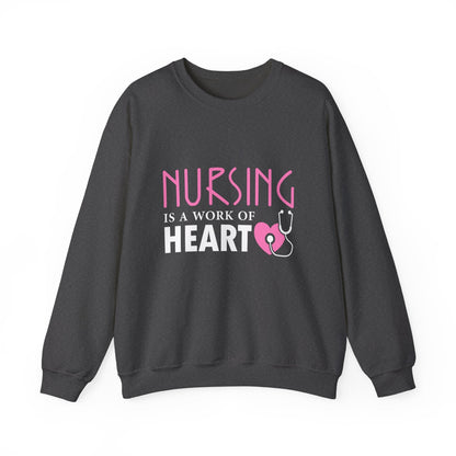 Nursing Is A Work Of Heart Unisex Sweatshirt Printify